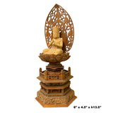 Chinese Sandal Wood Lotus Base Kwan Yin Bodhisattva Statue ws1257S