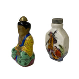 2 x Chinese Porcelain Snuff Bottle People Figure Graphic ws1259S