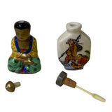 2 x Chinese Porcelain Snuff Bottle People Figure Graphic ws1259S