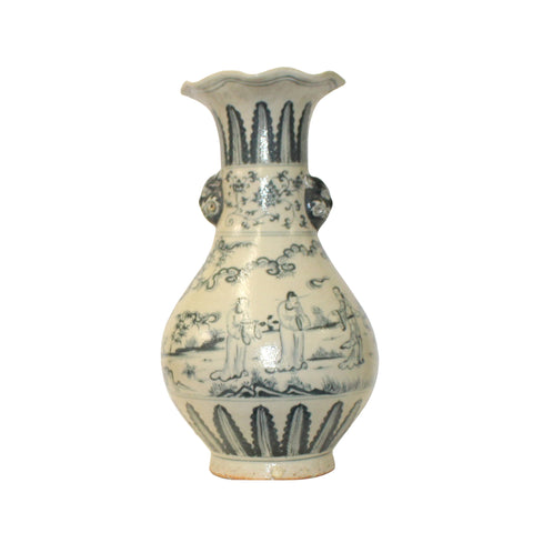 Ceramic Vase - White Vase - Chinese scenery