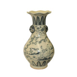 Chinese Oriental Ceramic Cream White People Graphic Vase ws1265S