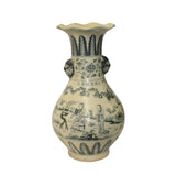 Chinese Oriental Ceramic Cream White People Graphic Vase ws1265S