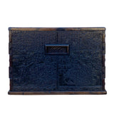Vintage Chinese Dimensional Relief Motif Square Wood Metal Storage Box ws1266S