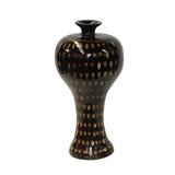 Chinese Ware Brown Black Pattern Glaze Ceramic Jar Vase ws1268S