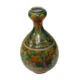 Chinese Yellow Copper Ceramic People Graphic Painting Pear Vase ws1275S