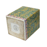 Chinese Distressed Porcelain Green Ancient Dragons Motif Square Pot ws1285S