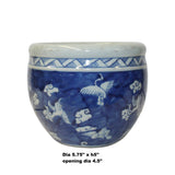 Chinese Blue White Oriental Flower Birds Scenery Porcelain Pot ws1299S