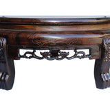 Chinese Brown Wood Round Table Top Stand Display Easel 10.75" ws129AS