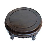 Chinese Brown Wood Round Table Top Stand Display Easel 11.75" ws129BS