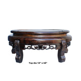 11.75 "Chinese Brown Wood Round Table Top Stand Display Easel ws129BS