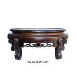 13.5" Chinese Brown Wood Round Table Top Stand Display Easel  ws129CS