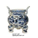 Blue White Oriental Dragon Ding Shape Incense Holder Porcelain Pot ws1300S