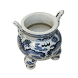 Blue White Oriental Dragon Ding Shape Incense Holder Porcelain Pot ws1300S