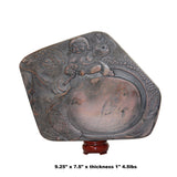 Chinese Uneven Shape Toad Coins Motif Ink Stone Dip Pen Brush InkWell ws1307S