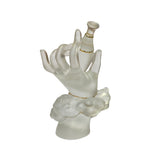 Crystal Glass Liuli Pate-de-Verre White Clear Hand w Bottle Figure ws1320S