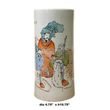 Pair Chinese Oriental Ceramic White People Scenery Vases ws1321S