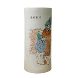 Pair Chinese Oriental Ceramic White People Scenery Vases ws1321S