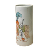 Pair Chinese Oriental Ceramic White People Scenery Vases ws1321S