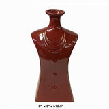 Chinese Dress Look Design Accent Flambé Red Glaze Vase ws1324S