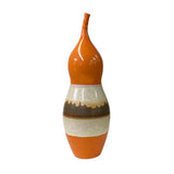 Orange White Brown Porcelain Narrow Neck Contemporary Vase ws1328S