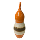 Orange White Brown Porcelain Narrow Neck Contemporary Vase ws1328S