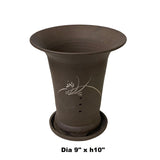 Chinese Ceramic Clay Brown Vase Shape Flower Planter ws1340S