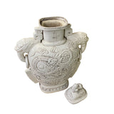 ceramic white dragon jar