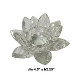 Lotus Flower Shape Clear Crystal Look Resin Candle Holder ws1375S