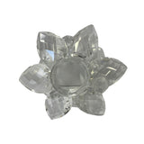 Lotus Flower Shape Clear Crystal Look Resin Candle Holder ws1375S