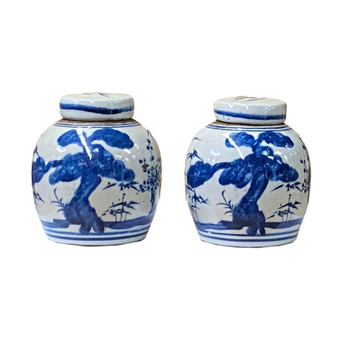 ginger jar - small jar - blue white