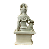 Vintage Chinese Tong Style Off White Porcelain Kwan Yin Tara Bodhisattva Statue ws1390S