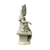 Vintage Chinese Tong Style Off White Porcelain Kwan Yin Tara Bodhisattva Statue ws1390S