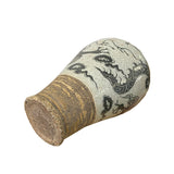 Chinese Crackle Gray Ceramic Hand-painted Dragon Vase ws1404S