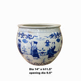 Chinese Blue White Oriental Immortal People Scenery Porcelain Pot ws1408S