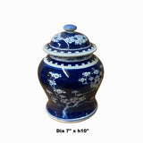 Chinese Blue White Porcelain Blossom Flowers Graphic Temple Jar ws1412S
