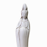 Chinese High Quality Handmade Off White Porcelain Kwan Yin Statue ws1429S