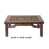 Brown Oriental Round Legs "Fok" Rectangular Display Table Stand ws1432S
