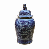 Chinese Large Blue & White Dragons Porcelain General Temple Jar ws1439S