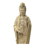 Oriental Vintage Finish Off White Ivory Color Porcelain Kwan Yin Statue ws1440S