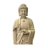 Oriental Vintage Finish Off White Ivory Color Porcelain Buddha Statue ws1445S
