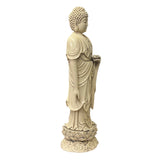 Oriental Vintage Finish Off White Ivory Color Porcelain Buddha Statue ws1445S