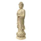 Oriental Vintage Finish Off White Ivory Color Porcelain Buddha Statue ws1445S