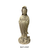 Small Vintage Finish Off White Ivory Color Porcelain Kwan Yin Statue ws1456S