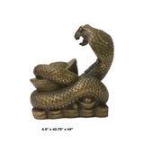 Chinese Oriental Bronze Color Metal Fengshui Snake Ingot Figure ws1458S