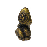 Chinese Oriental Bronze Color Metal Fengshui Snake Ingot Figure ws1461S