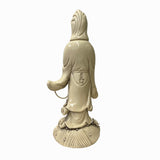 Small Vintage Finish Off White Ivory Color Porcelain Kwan Yin Statue ws1466S