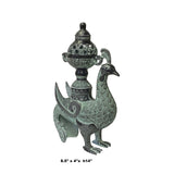Chinese Green Black Ancient Phoenix Bird Incense Holder Display Vessel ws1475S