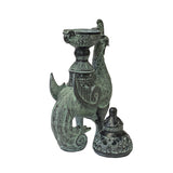 Chinese Green Black Ancient Phoenix Bird Incense Holder Display Vessel ws1475S
