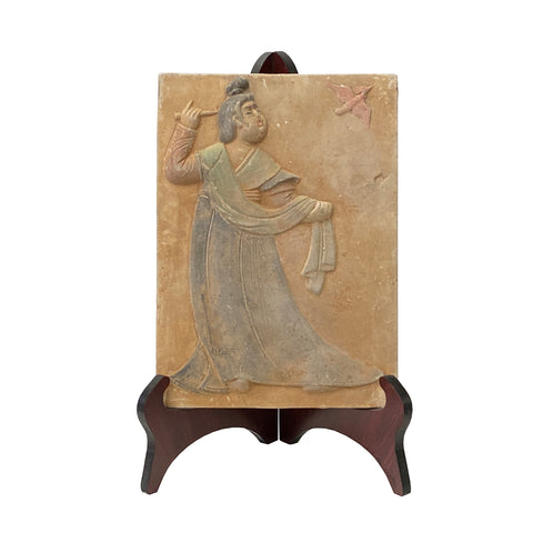 plaque - buddhas - clay tiles