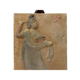 Chinese Oriental Handmade Clay Tong Lady Theme Plaque Display ws1481S